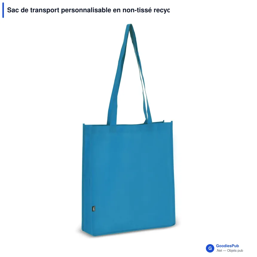 Sac de transport personnalisable en non-tissé recyclé 38 x 9 x 42 cm avec logo - Soufflet - Image 8