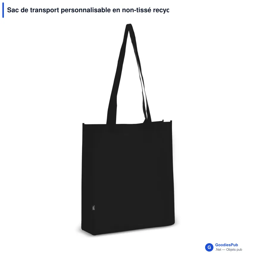Sac de transport personnalisable en non-tissé recyclé 38 x 9 x 42 cm avec logo - Soufflet - Image 9