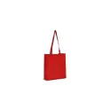 Variante Rouge - Sac de transport personnalisable en non-tissé recyclé 38 x 9 x 42 cm avec logo - Soufflet