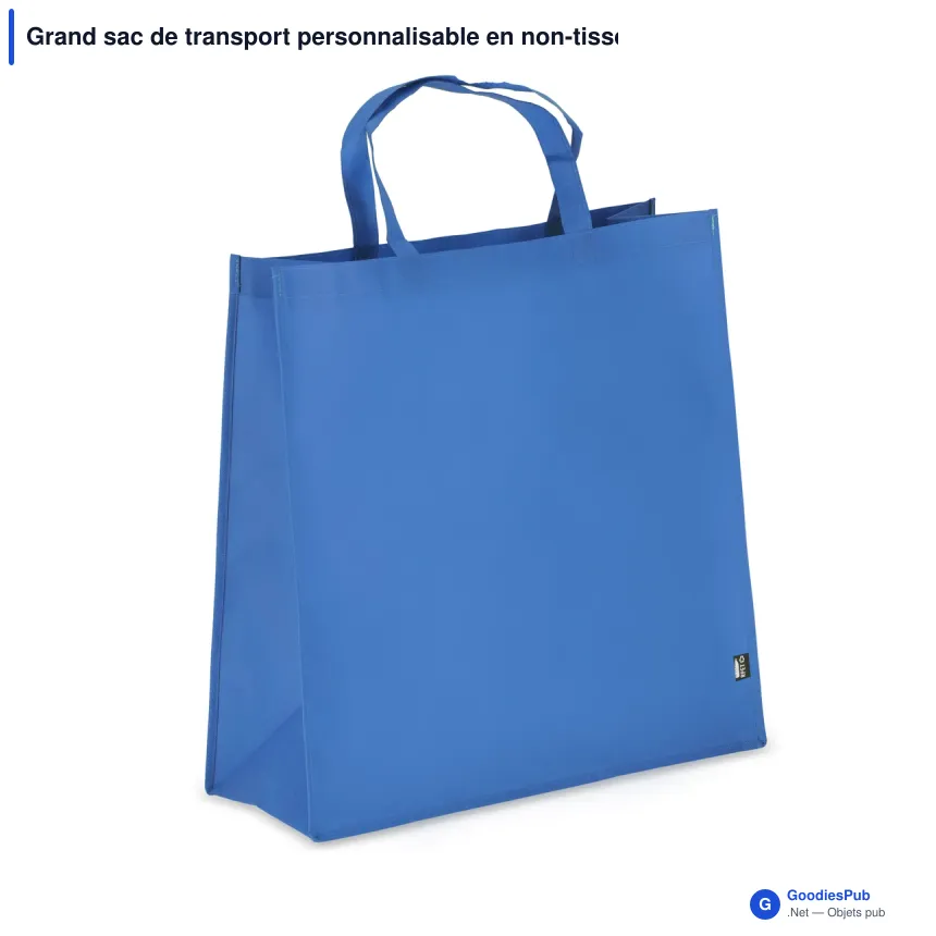 Grand sac de transport personnalisable en non-tissé recyclé 45 x 18 x 45 cm avec logo - XL - Image 2