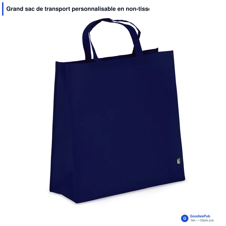 Grand sac de transport personnalisable en non-tissé recyclé 45 x 18 x 45 cm avec logo - XL - Image 3