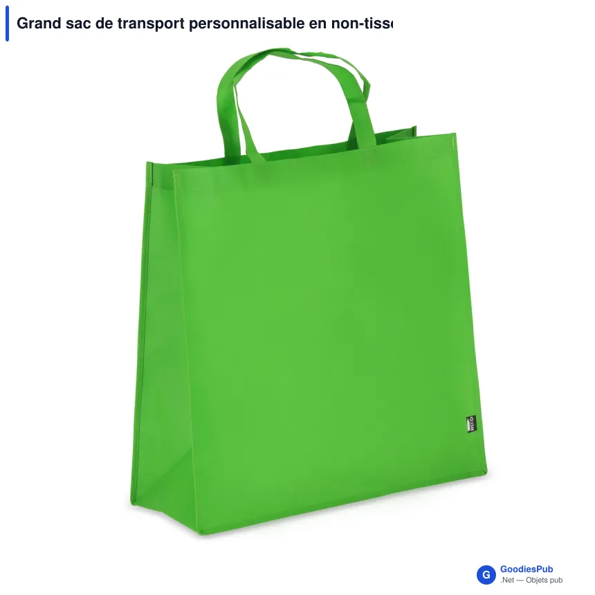 Grand sac de transport personnalisable en non-tissé recyclé 45 x 18 x 45 cm avec logo - XL - Image 4