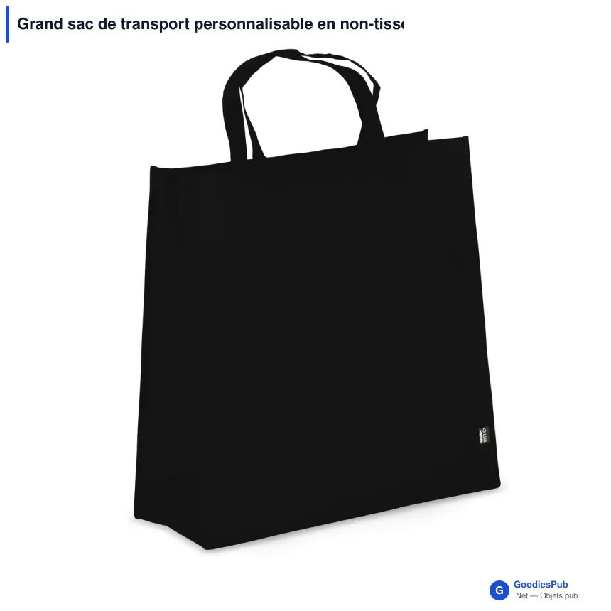 Grand sac de transport personnalisable en non-tissé recyclé 45 x 18 x 45 cm avec logo - XL - Image 5