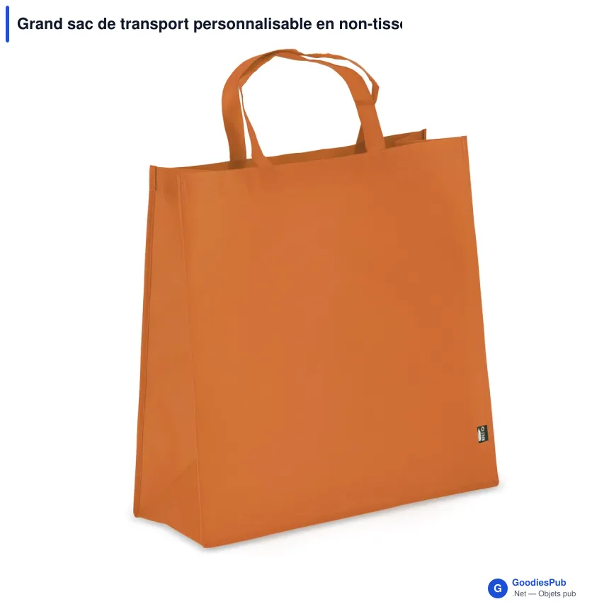 Grand sac de transport personnalisable en non-tissé recyclé 45 x 18 x 45 cm avec logo - XL - Image 6