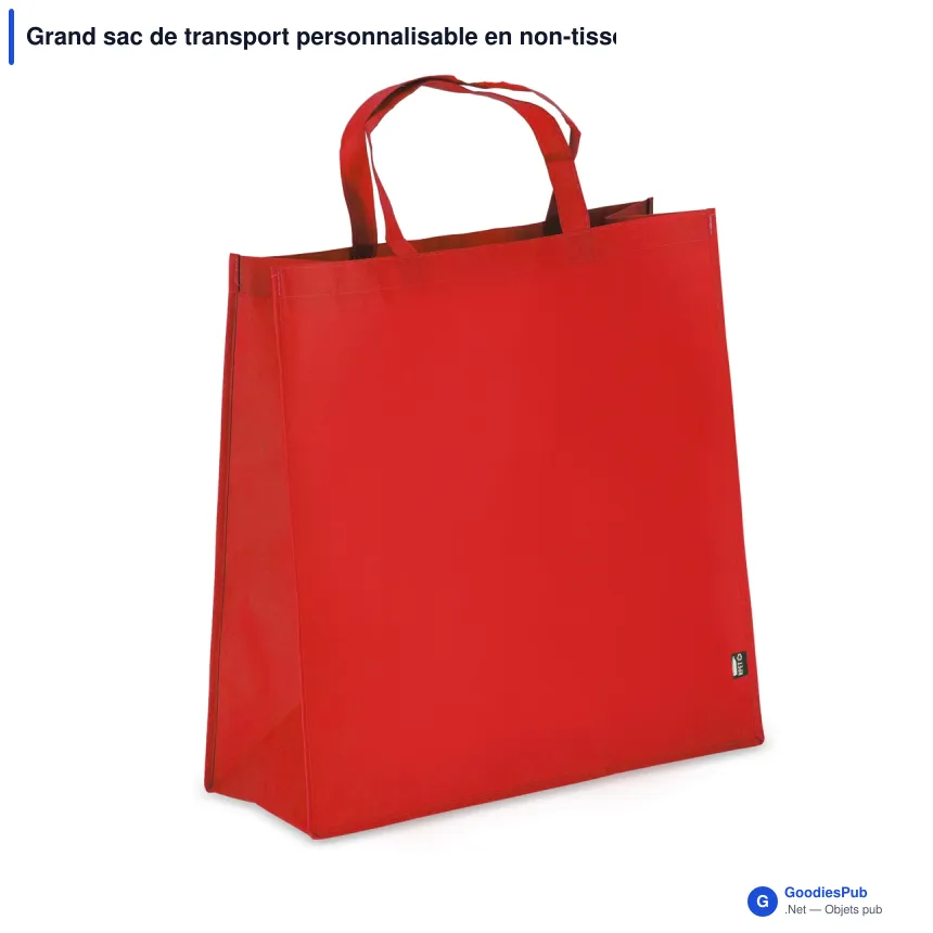 Grand sac de transport personnalisable en non-tissé recyclé 45 x 18 x 45 cm avec logo - XL - Image 7