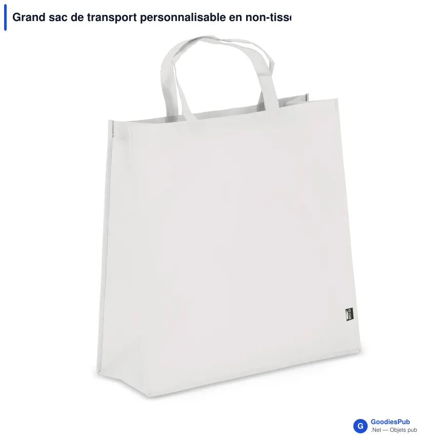 Grand sac de transport personnalisable en non-tissé recyclé 45 x 18 x 45 cm avec logo - XL - Image 8