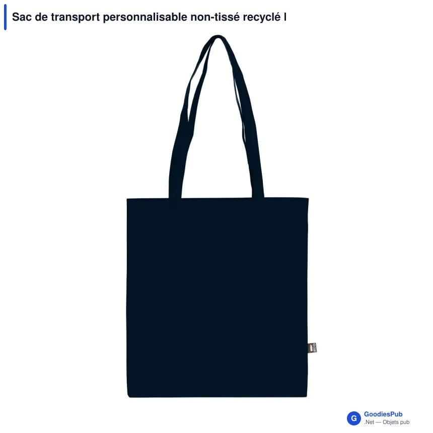 Sac de transport personnalisable non-tissé recyclé longues poignées avec logo - 38 x 42 - Image 2