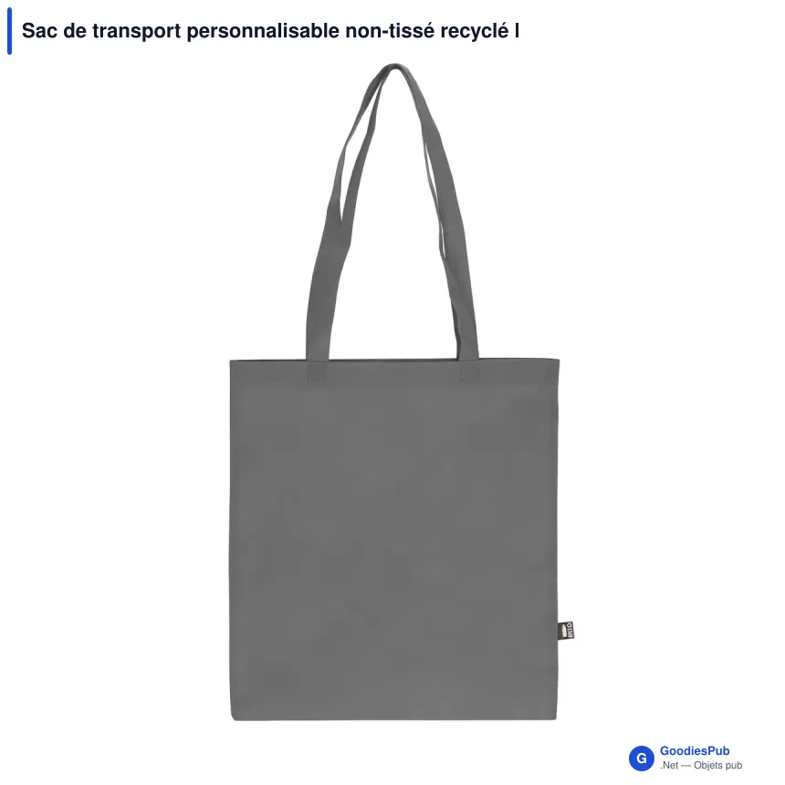 Sac de transport personnalisable non-tissé recyclé longues poignées avec logo - 38 x 42 - Image 3