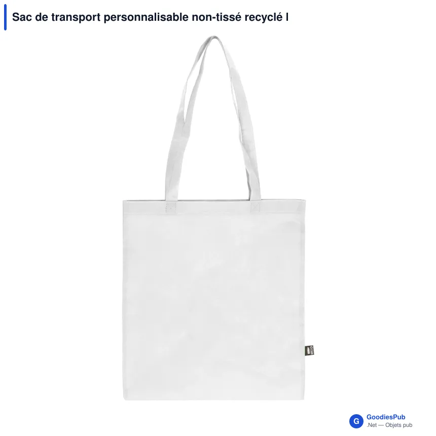 Sac de transport personnalisable non-tissé recyclé longues poignées avec logo - 38 x 42 - Image 4
