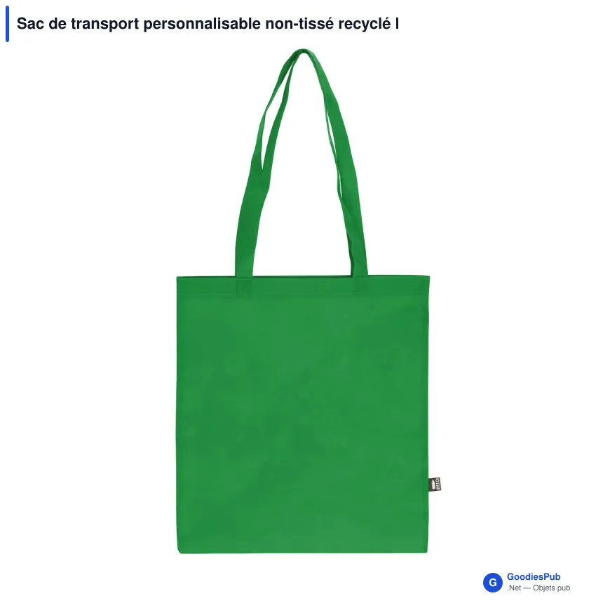 Sac de transport personnalisable non-tissé recyclé longues poignées avec logo - 38 x 42 - Image 5