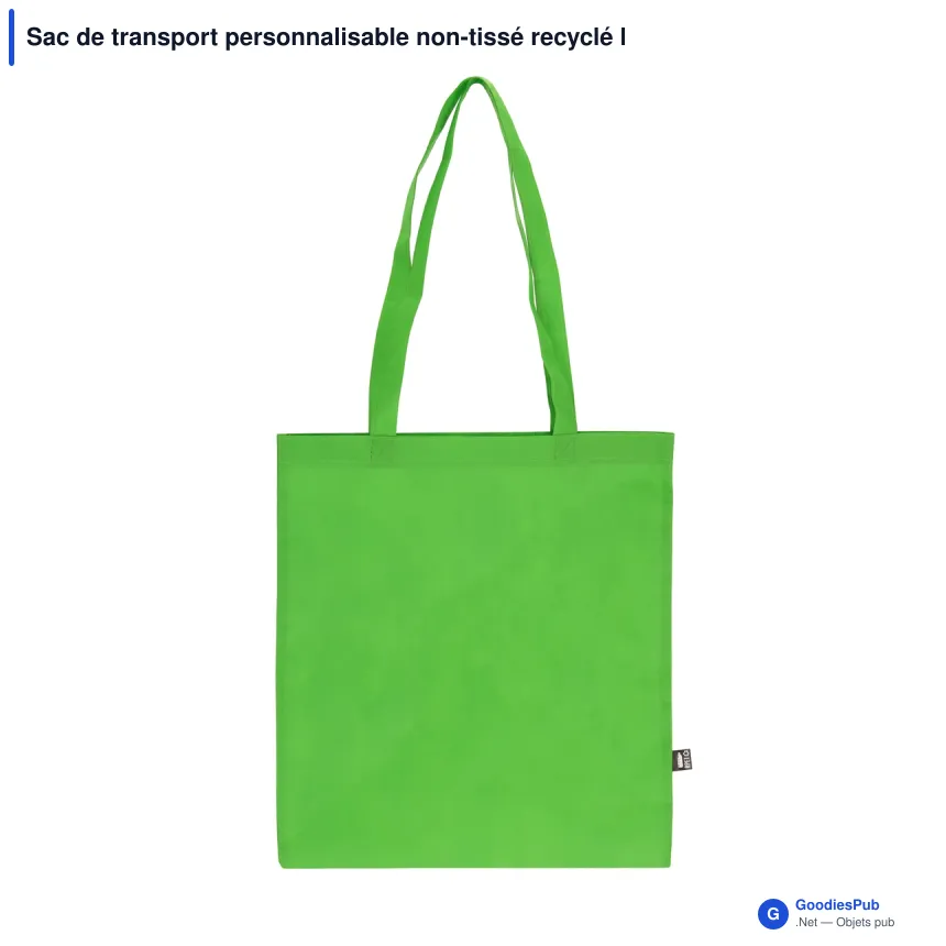 Sac de transport personnalisable non-tissé recyclé longues poignées avec logo - 38 x 42 - Image 6