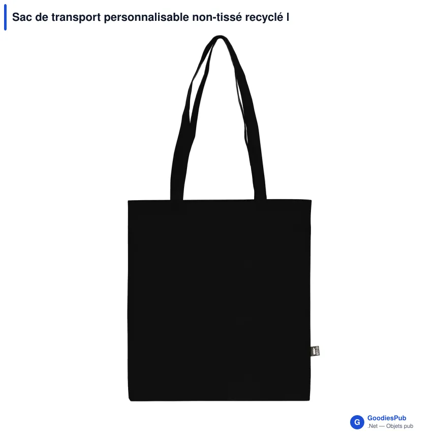 Sac de transport personnalisable non-tissé recyclé longues poignées avec logo - 38 x 42 - Image 8