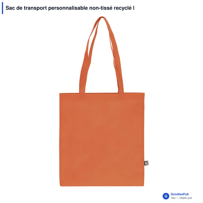 Sac de transport personnalisable non-tissé recyclé longues poignées avec logo - 38 x 42 - Image 9