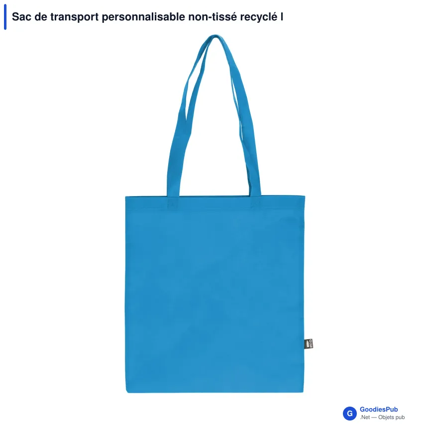 Sac de transport personnalisable non-tissé recyclé longues poignées avec logo - 38 x 42 - Image 10