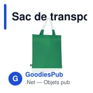 Sac de transport personnalisable non-tissé recyclé poignées courtes avec logo - 38 x 42 - Miniature 2