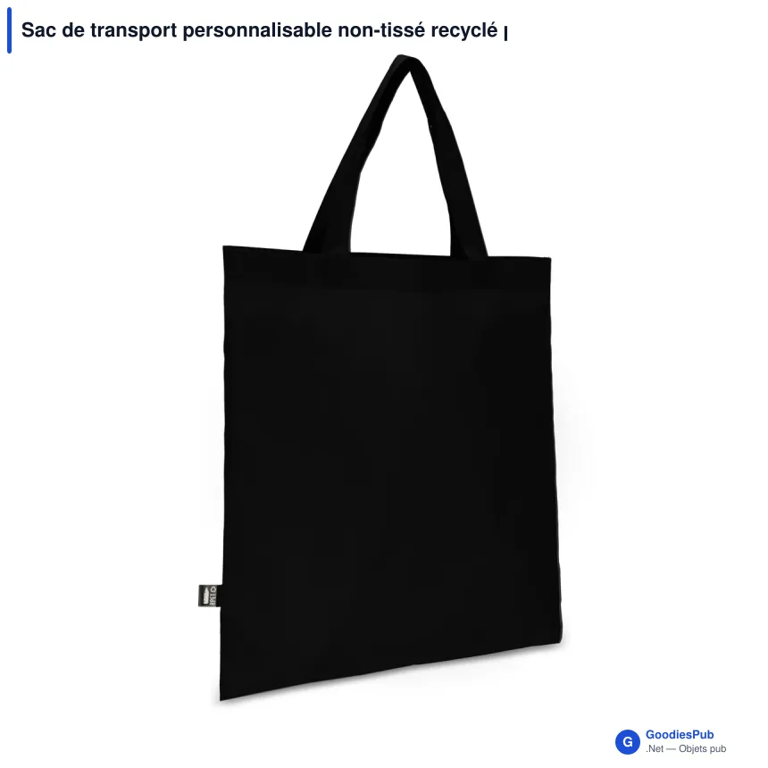 Sac de transport personnalisable non-tissé recyclé poignées courtes avec logo - 38 x 42 - Image 3