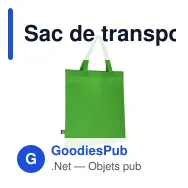 Sac de transport personnalisable non-tissé recyclé poignées courtes avec logo - 38 x 42 - Miniature 7