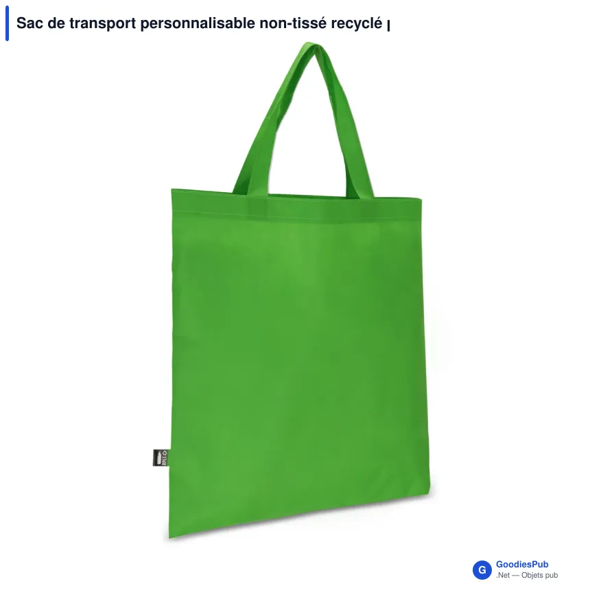 Sac de transport personnalisable non-tissé recyclé poignées courtes avec logo - 38 x 42 - Image 7