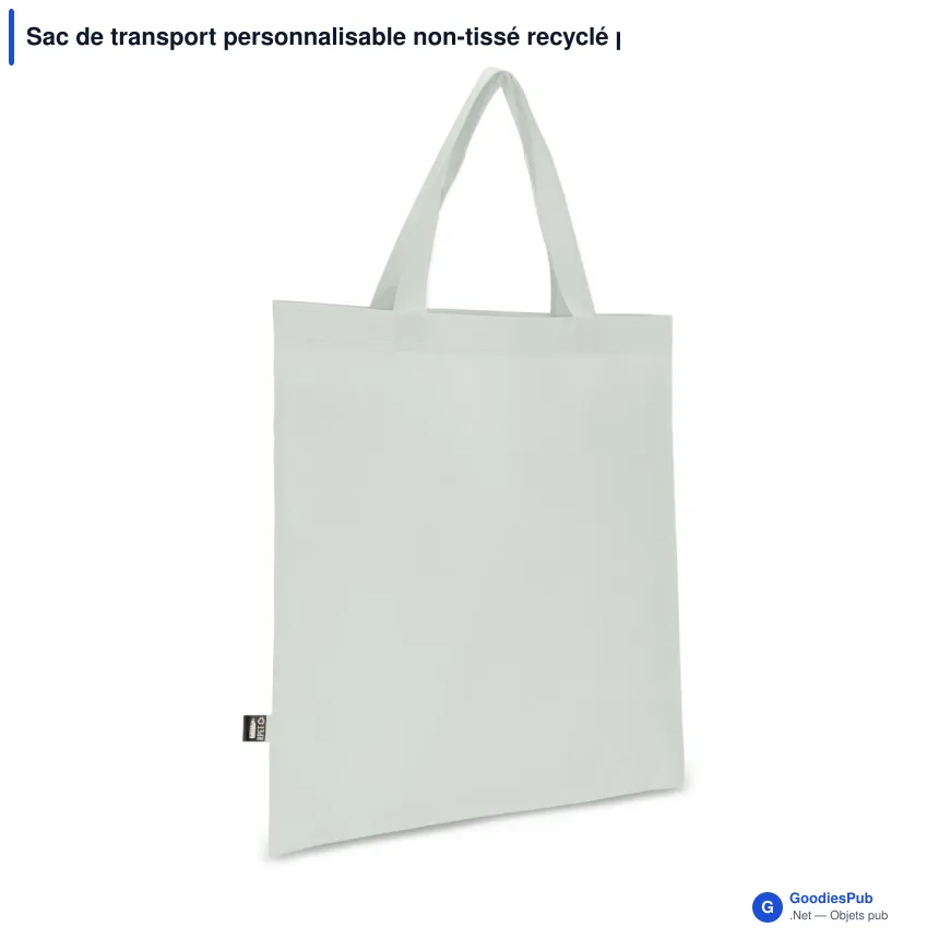 Sac de transport personnalisable non-tissé recyclé poignées courtes avec logo - 38 x 42 - Image 8