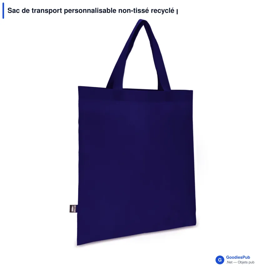 Sac de transport personnalisable non-tissé recyclé poignées courtes avec logo - 38 x 42 - Image 9