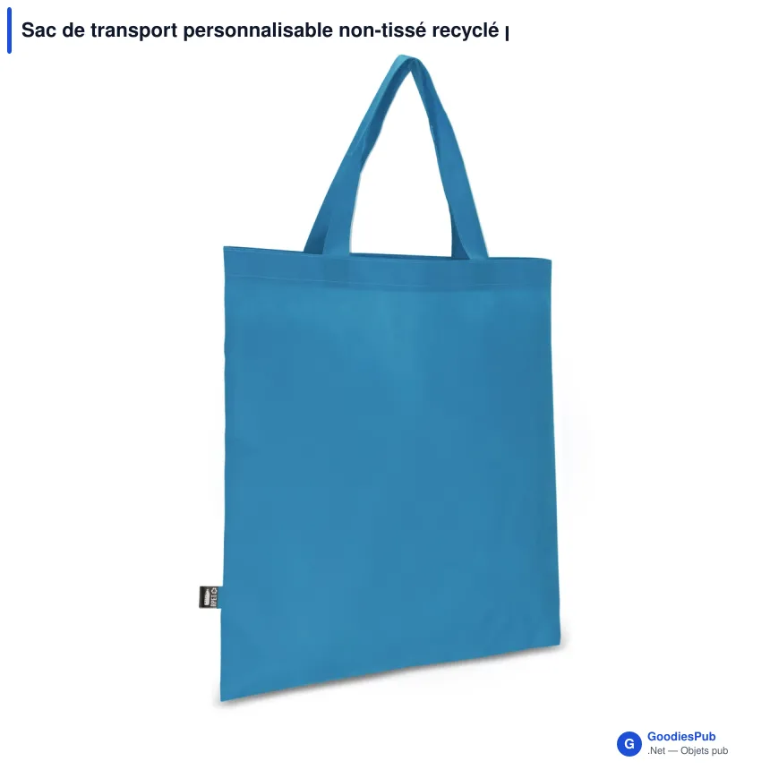 Sac de transport personnalisable non-tissé recyclé poignées courtes avec logo - 38 x 42 - Image 10