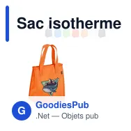 Sac isotherme personnalisable en R-PET non tissé format moyen avec logo - 23 x 27,5 cm - Miniature 1