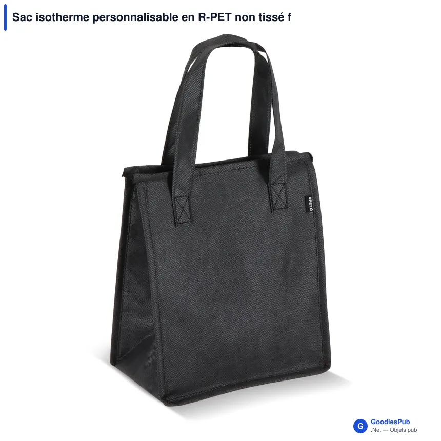Sac isotherme personnalisable en R-PET non tissé format moyen avec logo - 23 x 27,5 cm - Image 2