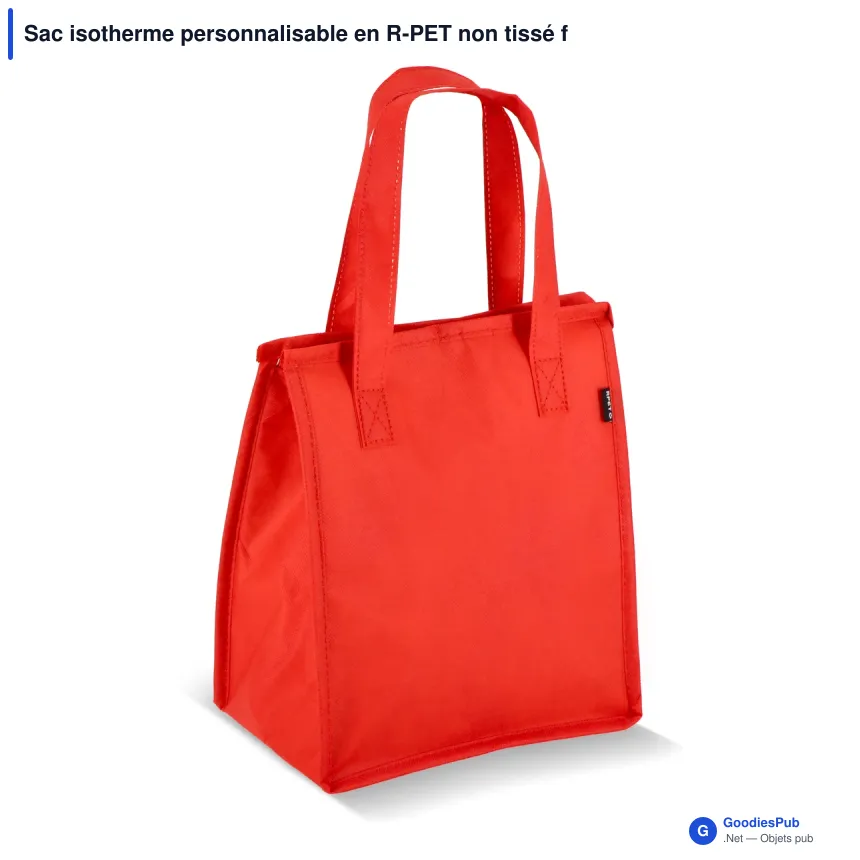 Sac isotherme personnalisable en R-PET non tissé format moyen avec logo - 23 x 27,5 cm - Image 3