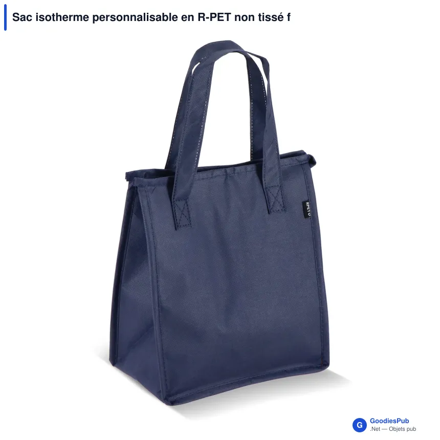 Sac isotherme personnalisable en R-PET non tissé format moyen avec logo - 23 x 27,5 cm - Image 4
