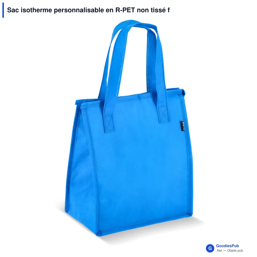 Sac isotherme personnalisable en R-PET non tissé format moyen avec logo - 23 x 27,5 cm - Image 5