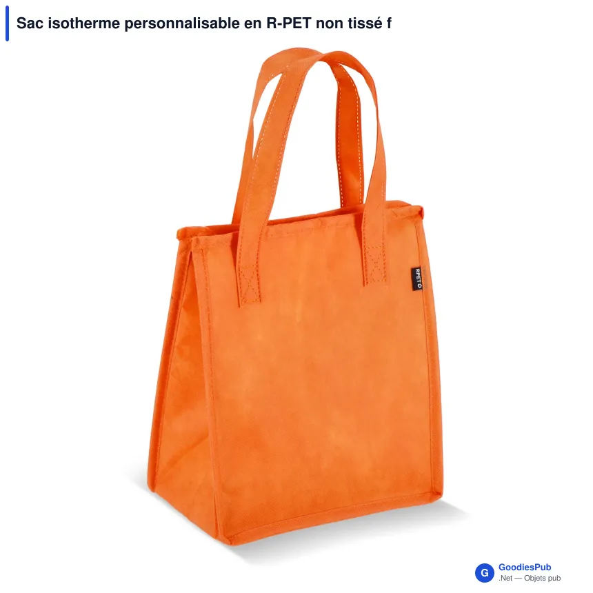 Sac isotherme personnalisable en R-PET non tissé format moyen avec logo - 23 x 27,5 cm - Image 6