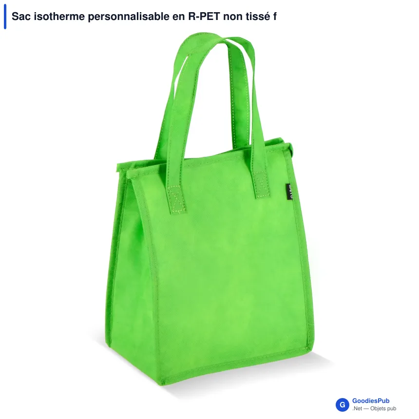Sac isotherme personnalisable en R-PET non tissé format moyen avec logo - 23 x 27,5 cm - Image 7