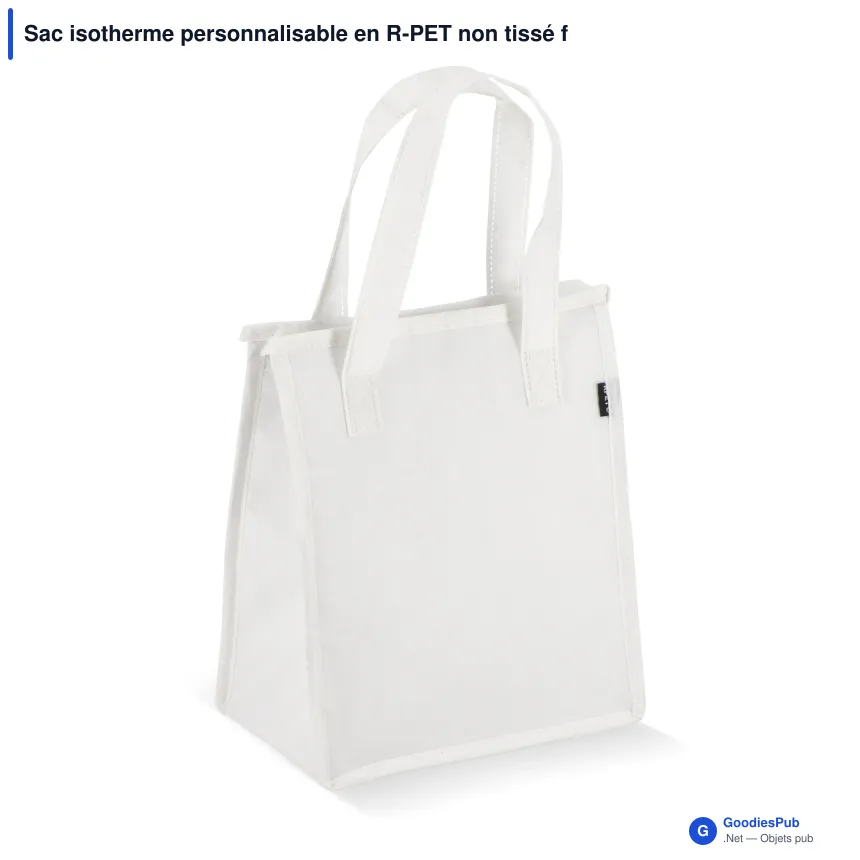 Sac isotherme personnalisable en R-PET non tissé format moyen avec logo - 23 x 27,5 cm - Image 8