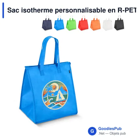 Sac isotherme personnalisable en R-PET non tissé grand format avec logo - 33 x 37 cm