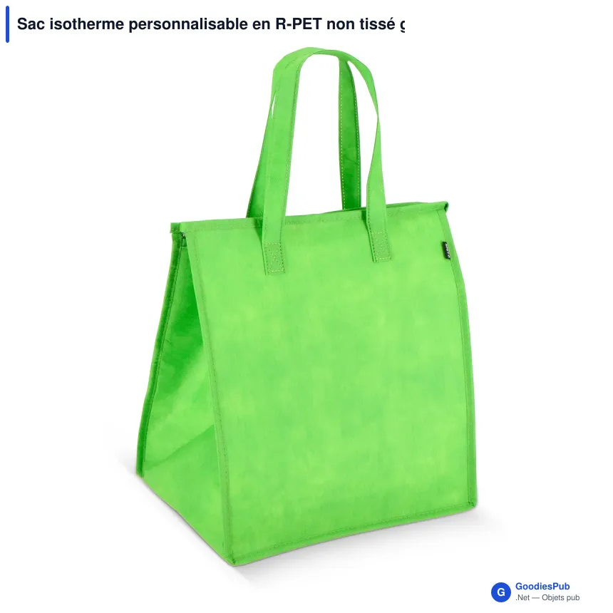 Sac isotherme personnalisable en R-PET non tissé grand format avec logo - 33 x 37 cm - Image 2