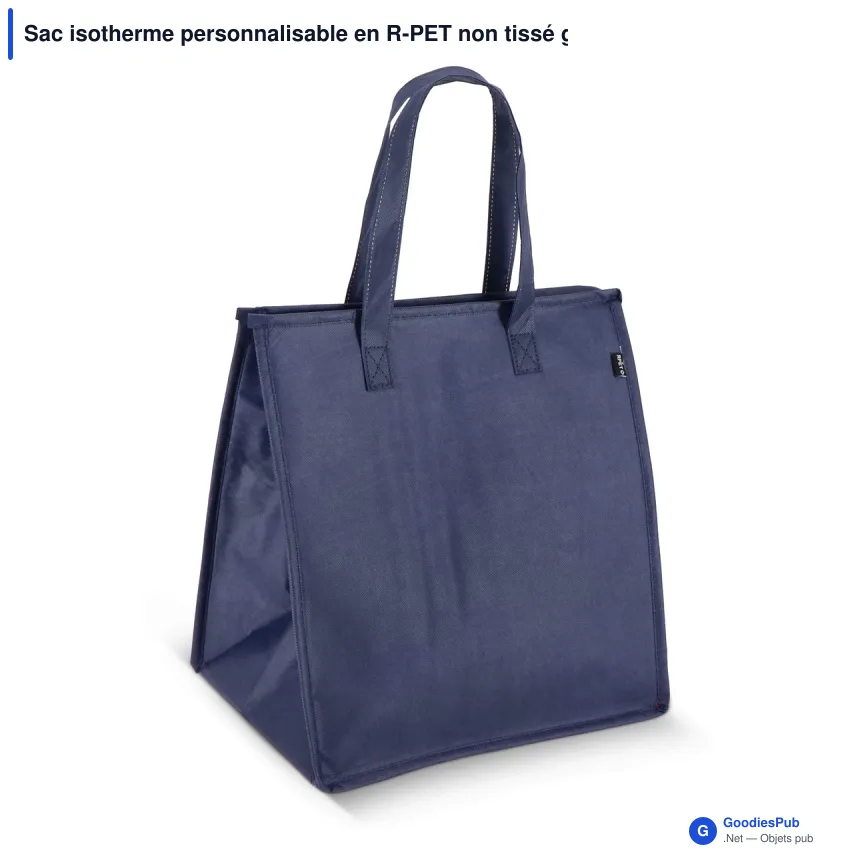 Sac isotherme personnalisable en R-PET non tissé grand format avec logo - 33 x 37 cm - Image 3