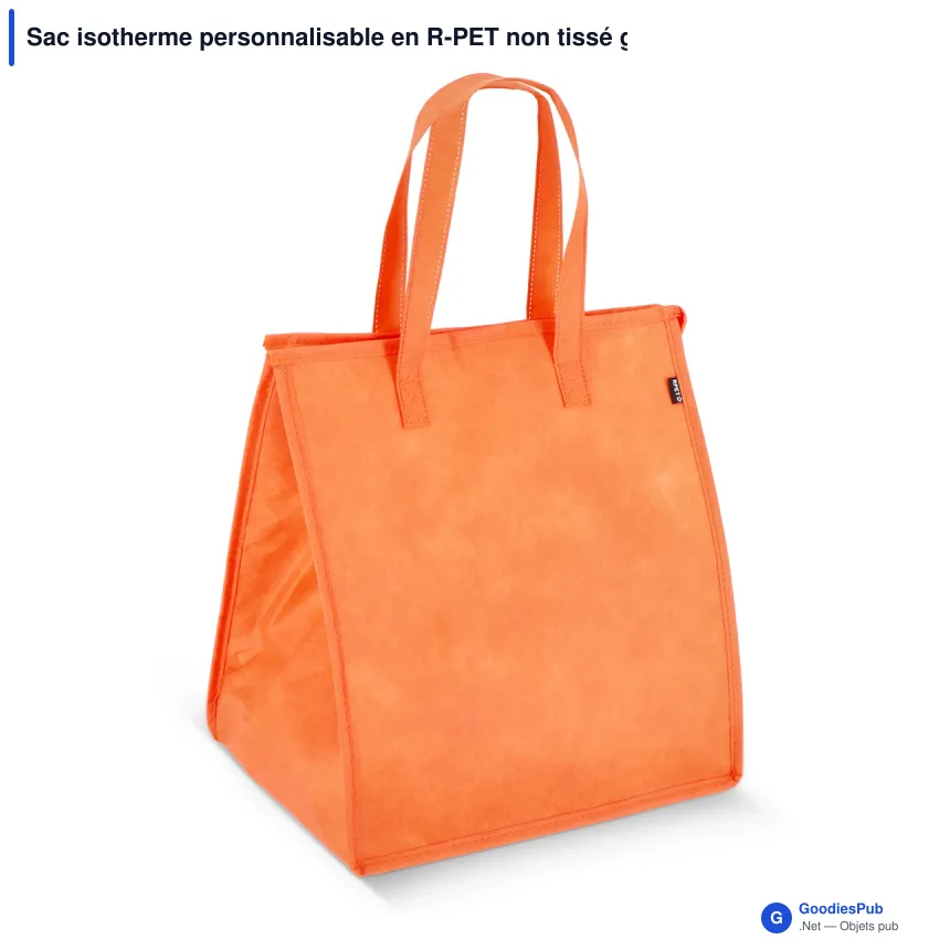 Sac isotherme personnalisable en R-PET non tissé grand format avec logo - 33 x 37 cm - Image 4