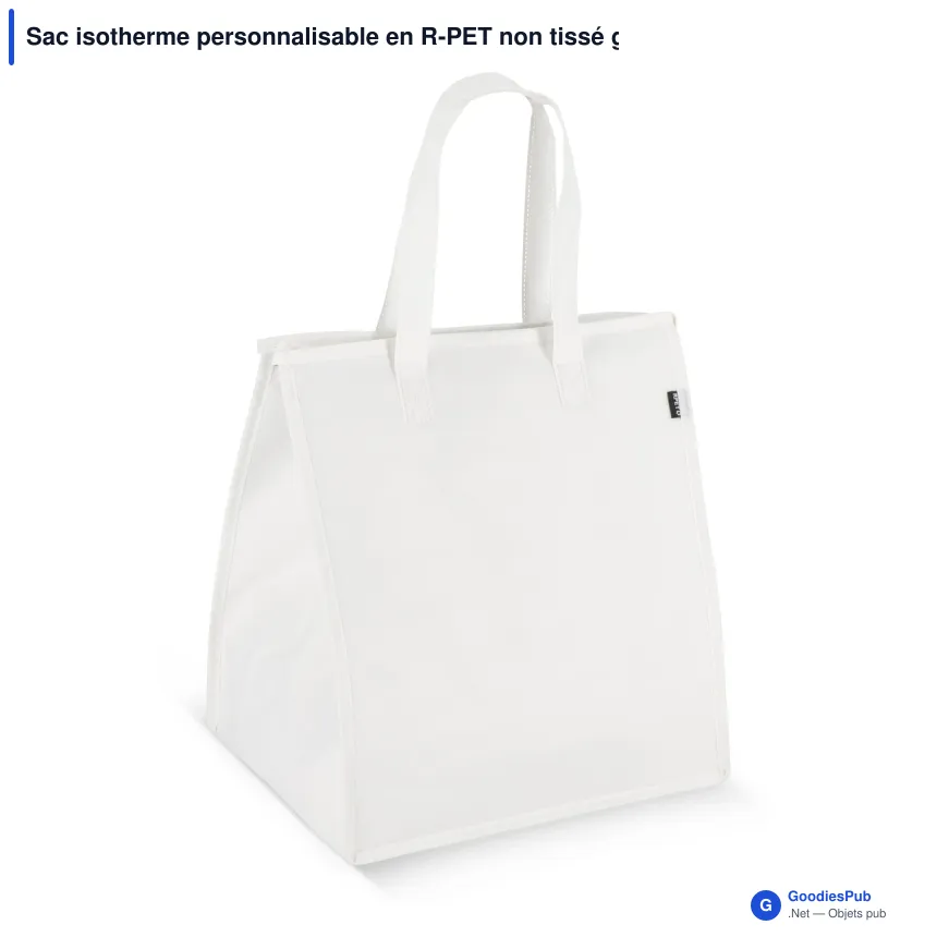 Sac isotherme personnalisable en R-PET non tissé grand format avec logo - 33 x 37 cm - Image 5