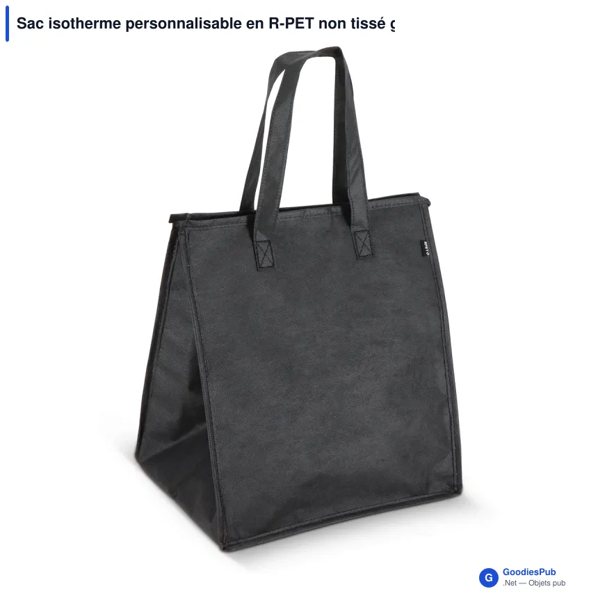 Sac isotherme personnalisable en R-PET non tissé grand format avec logo - 33 x 37 cm - Image 6