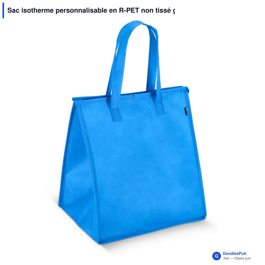 Sac isotherme personnalisable en R-PET non tissé grand format avec logo - 33 x 37 cm - Image 7