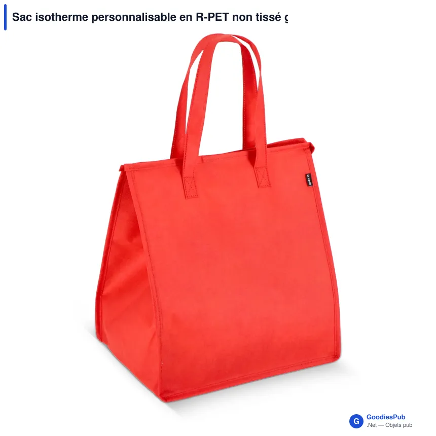 Sac isotherme personnalisable en R-PET non tissé grand format avec logo - 33 x 37 cm - Image 8