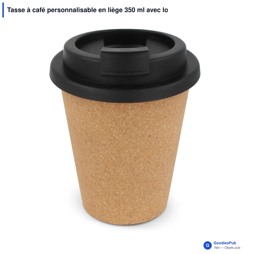 Tasse à café personnalisable en liège 350 ml avec logo - R-PP - Image 2