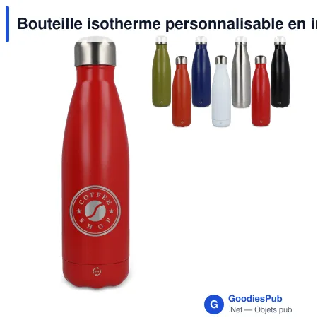 Bouteille isotherme personnalisable en inox recyclé 500 ml avec logo - R-Swing