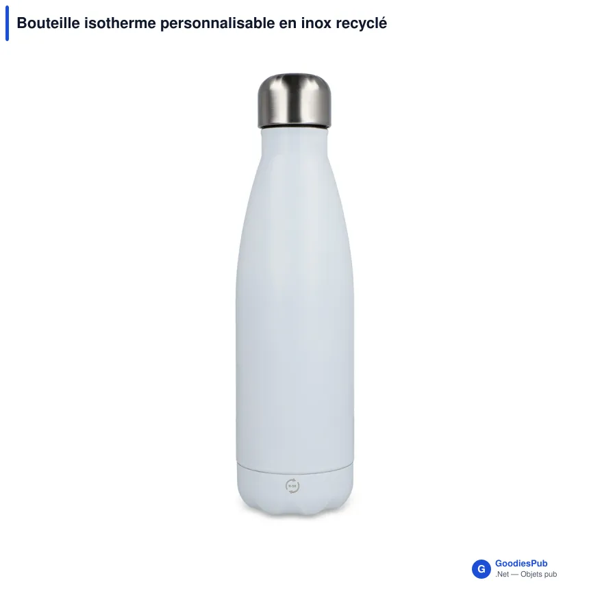 Bouteille isotherme personnalisable en inox recyclé 500 ml avec logo - R-Swing - Image 4