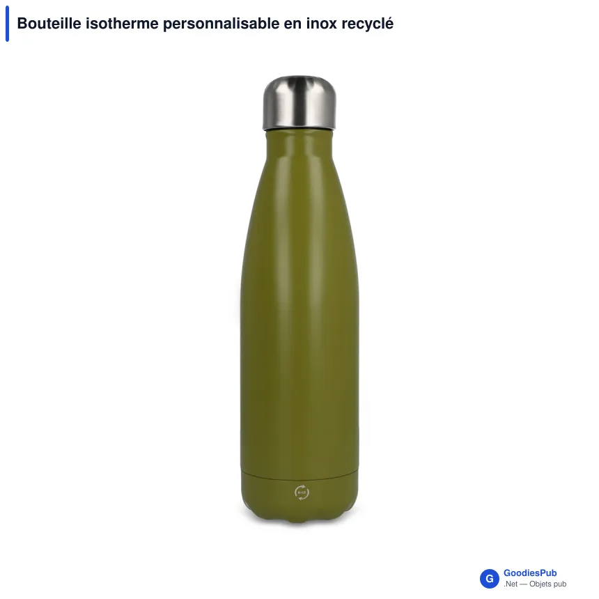 Bouteille isotherme personnalisable en inox recyclé 500 ml avec logo - R-Swing - Image 6