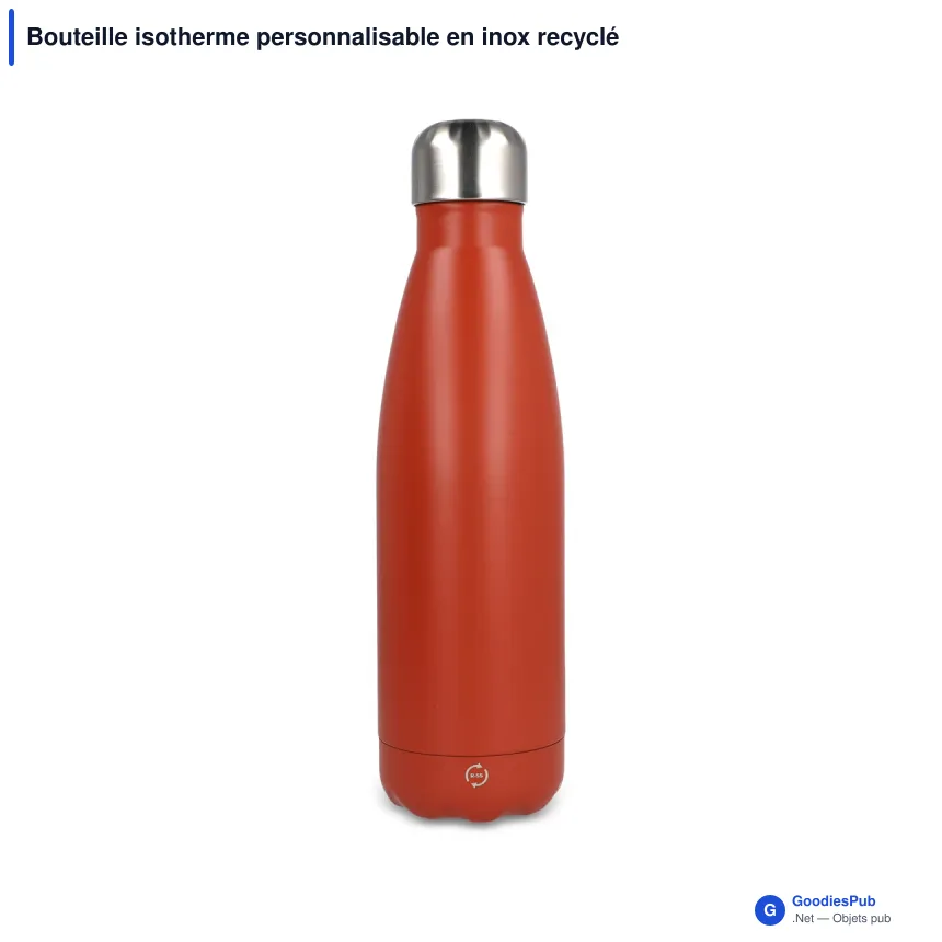 Bouteille isotherme personnalisable en inox recyclé 500 ml avec logo - R-Swing - Image 8