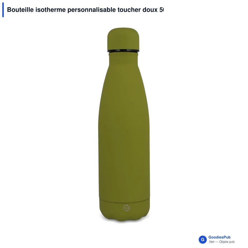 Bouteille isotherme personnalisable toucher doux 500 ml avec logo - R-Swing - Image 2