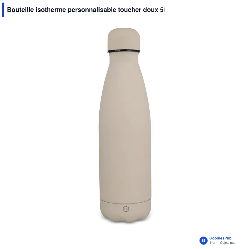 Bouteille isotherme personnalisable toucher doux 500 ml avec logo - R-Swing - Image 3