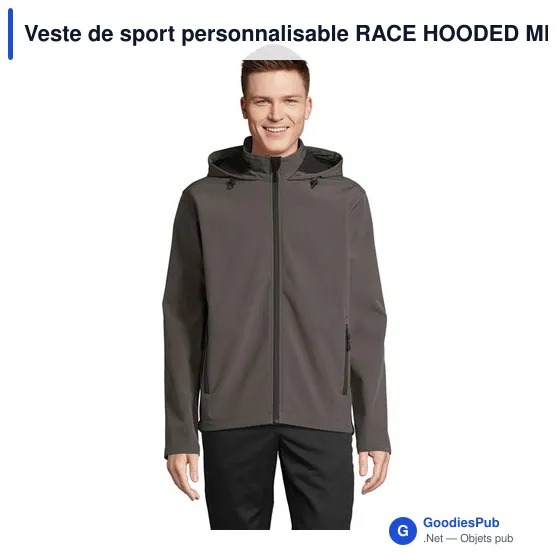 Veste de sport personnalisable RACE HOODED MEN avec logo - Image 10