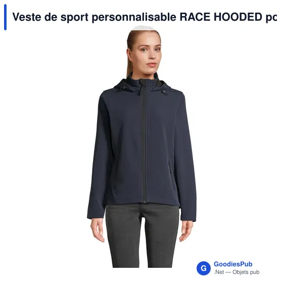 Veste de sport personnalisable RACE HOODED pour femmes avec logo - Image 1